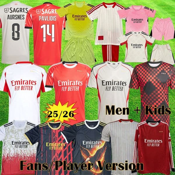 25 26 Benficas LUKEBAKIO PRESTIANNI Soccer Jerseys 2025 Special LUKEBAKIO PAVLIDIS Player Football shirt SUDAKOV AURSNES BARREIRO 2026 Goalkeeper kids kit