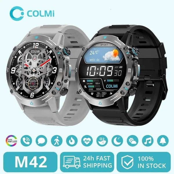 COLMI M42 Smartwatch 1.43'' AMOLED Display 100 Sports Modes Voice Calling Smart Men Women Military Grade Toughness Watch X260128