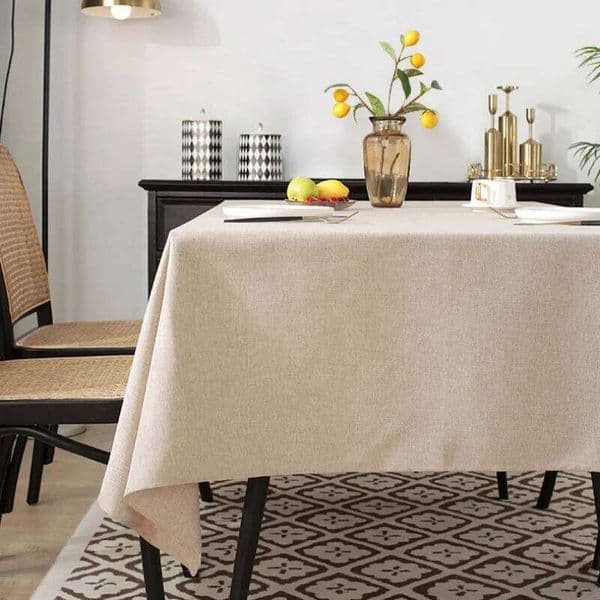 Rectangular Cotton And Linen Tablecloth Waterproof Oil-Proof Solid Color Cover Towel Home Dining Table Decoration 26W0129