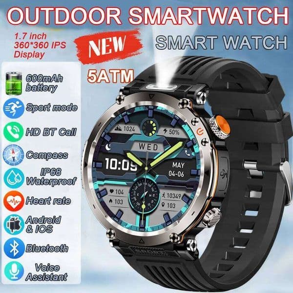 2025 New Fashion Luxury 5ATM HT30 GPS Compass Smart Watch Outdoor Sport Man AMOLED 366*366 NFC Heart Rate IP68 Smartwatch X260128