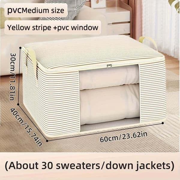 Thickened 120g Cloth Visual Storage Bag Large Capacity Clothes Quilt Home Use Packing Organizer NonWoven Fabric Box Shape 260127BJ