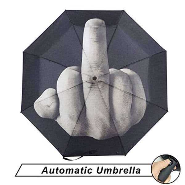 Wind Resistant Folding Automatic Cool Middle Finger Auto Luxury Big Windproof Women Men Rain Umbrella Sun Umbrellas 26L0129