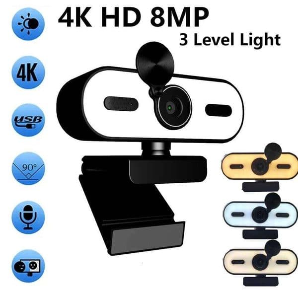 4K 2K 1080P HD for PC Laptop Autofocus 30 FPS USB Webcam with Noise-Reducing Mic&Privacy Cover Web Camera Portable 26W0129