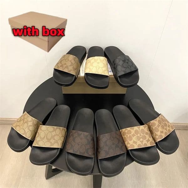 2026 Designer c0acher slides Fashion Slipper Sliders Paris Slides Sandals Slippers Sandals Slippers For Men Women Hot Unisex Pool Beach Flip Flops With Box Size 35-46
