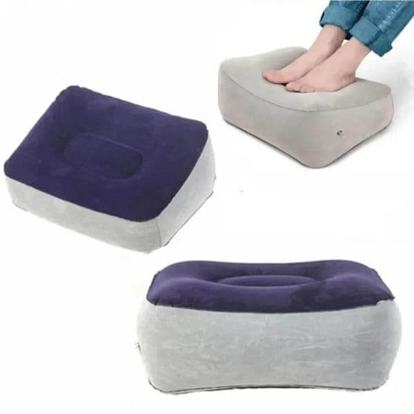 Inflatable PVC Footrest Pillow Air Cushion for Travel Office Home Leg up Relaxing Foot Rest under Desk Support 260128