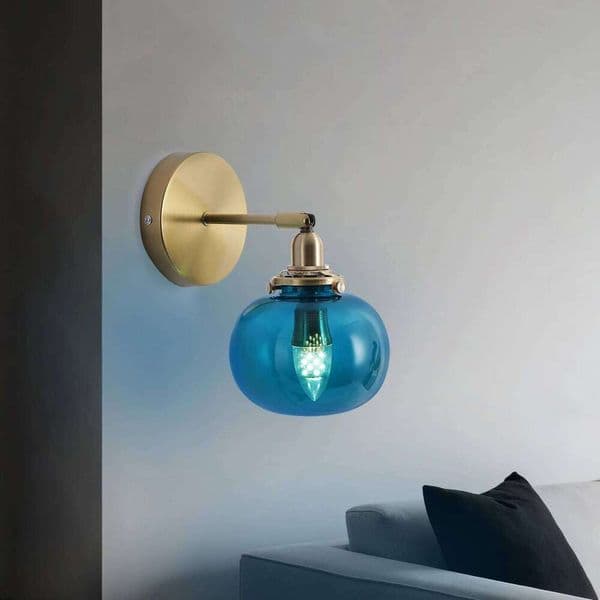 Nordic Decorative Wall Glass Rotatable Modern Brass Bedside Lamp Led Mirror Sconce Light Fixture Indoor Hallway Bedroom 26H0129