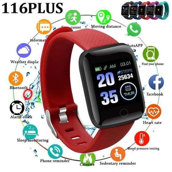 116Plus Watch Message Remind Music Control Sport Step Calories D13 Multifunction Smart Alarm Clock for Men Women Kids Gift X260128