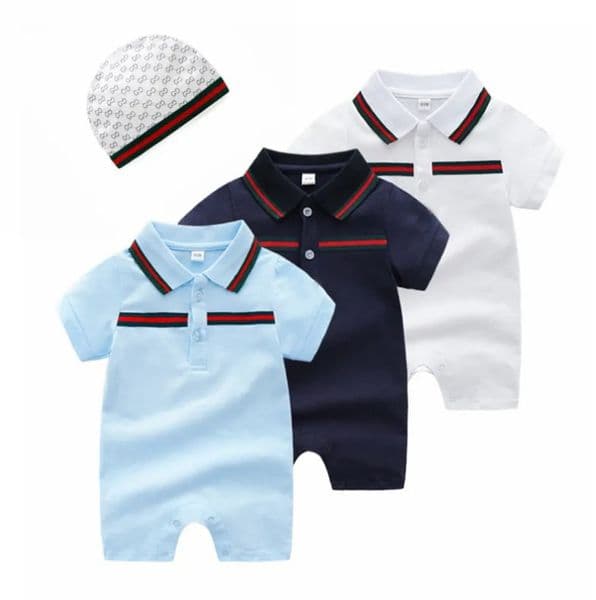 Kids Baby Romper Baby Boys Girls Romper with Bibs Toddler Short Sleeve Jumpsuits Spring Autumn Infant Onesies Kids Cotton Romper