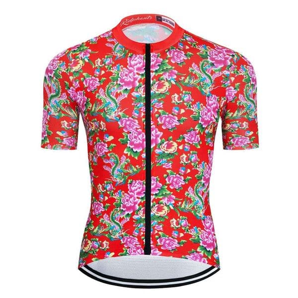 2026 Hot Summer Cycling Short Sleeve Cool Breathable Quick-Dry Milk Silk Unisex Northeast Floral Bicycle Jersey Road Bike WKERSIY