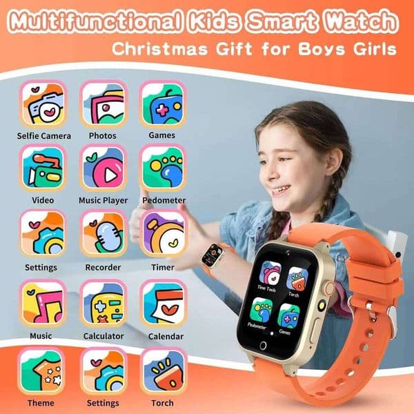 Smart Watch for Age 5-12 Kids Gifts with 26 Games fun photo taking Music Player Pedometer Flashlight etc. Z260129