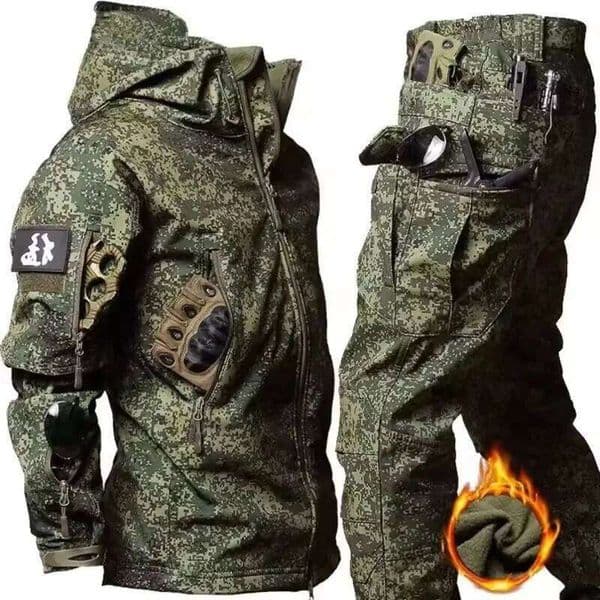 Winter Autumn Fleece Men Jacket Tactical Waterproof Outdoor Fishing Hiking Camping Tracksuits Coat Thermal Suit XJ260130