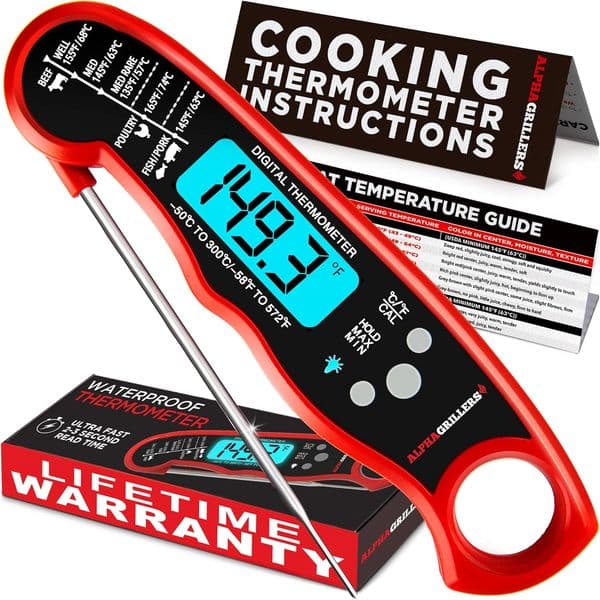 Grillers Meat Thermometer Digital - Instant Read Food Thermometer for Cooking and Grilling Gifts for Men Valentines Day Gifts for Him Her Mom Dad