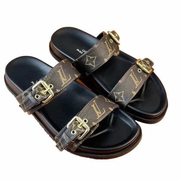 designer Slippers sandals Men and Women brown slides Genuine Leather Casual Shoe summer beach gladiator Mules hasp Woman top quality Flat Slide Design 93lA#