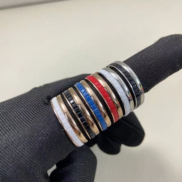 Designer Jewelry Boucheran Fortune Ring Gold Plated Narrow Ice Cube Ceramic Couple Ring for Men and Women