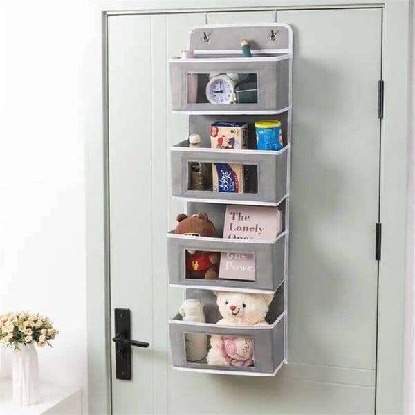 1pc Four-layer Storage Door Hanging Fabric Organizer Bag For Sundries Items Underwear Socks 26W0130
