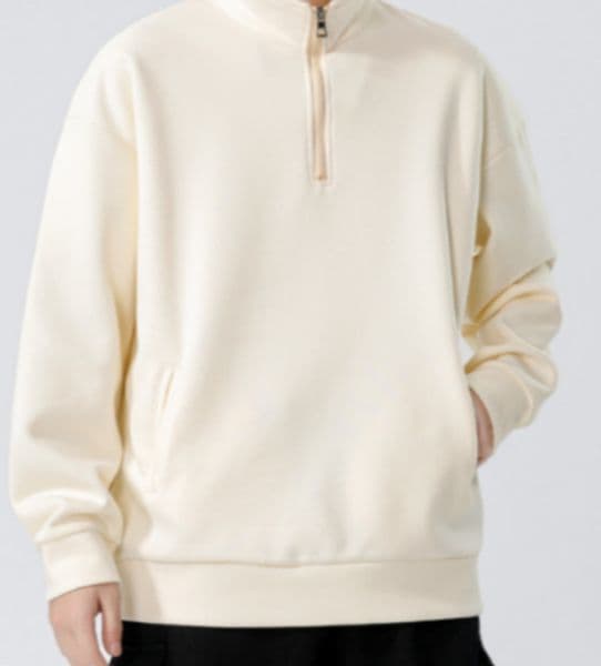 a522 Men Long-sleeved Autumn and Winter Heavy Loose Solid Color Lapel Youth Casual thumbnail 2
