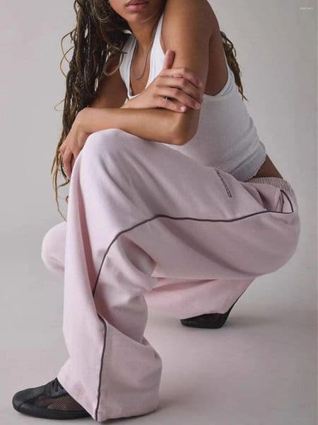Women's Pants Striped Wide-leg Sports For Women In Spring And Autumn Loose Slim Drapey Straight Casual