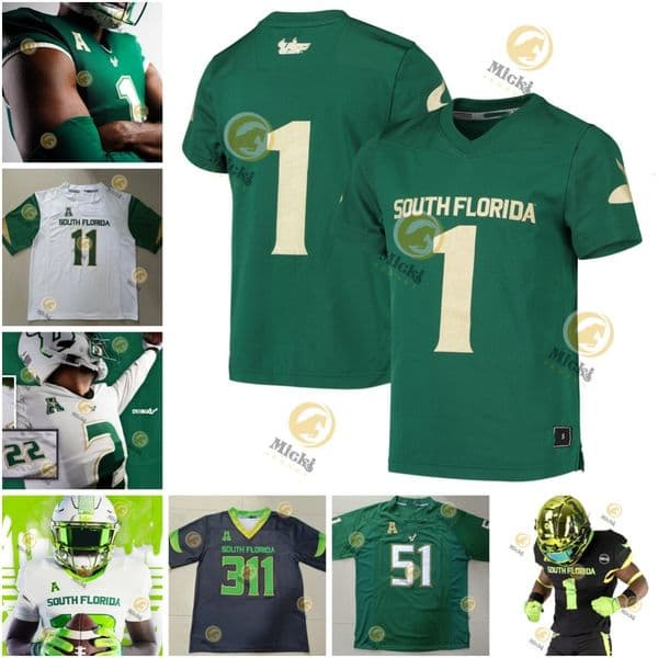 Custom Stitched South FloridaBulls Football jersey 77 Zach Perkins Nick Bags Andrew Kilfoyl Holden Willis Jason Vaughn Kelley Joiner college South Florida jerse