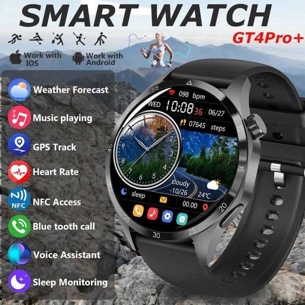 2025 New 4 GT Series Smart Watch Men AMOLED Screen Heart Rate Health Monitoring Call Business Smartwatch Man Z260129