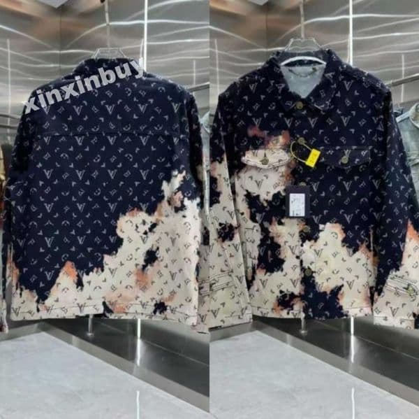 xinxinbuy Designer coats Jacket Men Women 1854 Flame Cloud Printing pocket workwear Foggy denim sets suit Italy Long Sleeve Man Paris white red blue S-2XL
