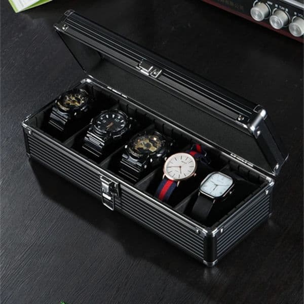 1/3/5 Slots Aluminum Suitcase Case Display Storage Box Watch Storage Box Case Watch Bracket Clock Watch Clock Box Tool Box 260128