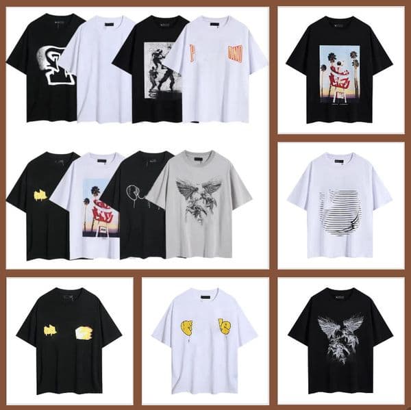 T Shirt Mens Desinger Shirts Print Short Sleeve Tee Comfortable Casual Heavy Cotton Fashion Brand Loose Fit