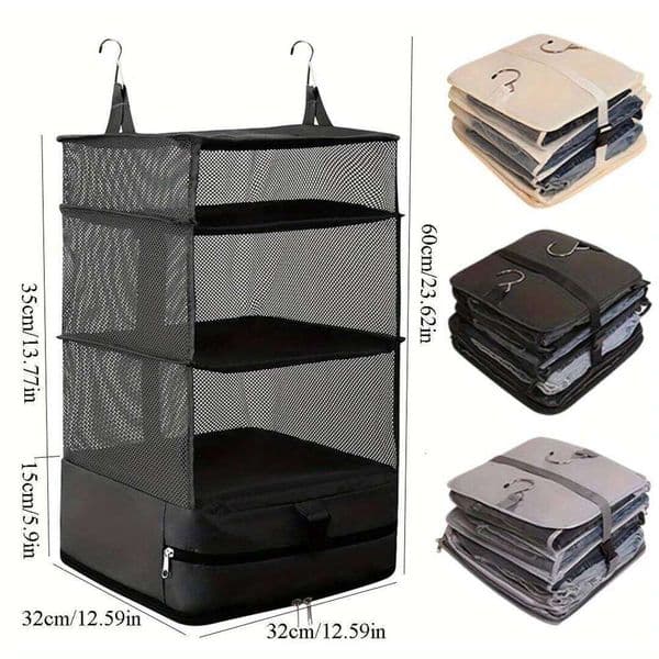 ZZB Travel Dormitory Wardrobe Hanging functional Artifact Clothing Underwear Socks Storage Compression Bag 26W0130