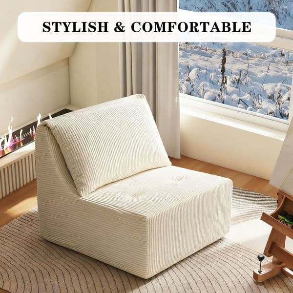 Ultra-Comfortable Boneless Sofa Chair, Ergonomic Support for Full Body Relaxation, Perfect Floor Lounger for Gaming, Reading & Movie Nights