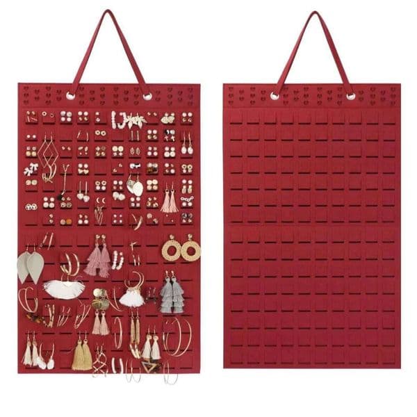 Felt Jewelry Hanging Organizer Wall Mounted Earring Necklace Ring Storage Bag for Home Decoration 26W0130