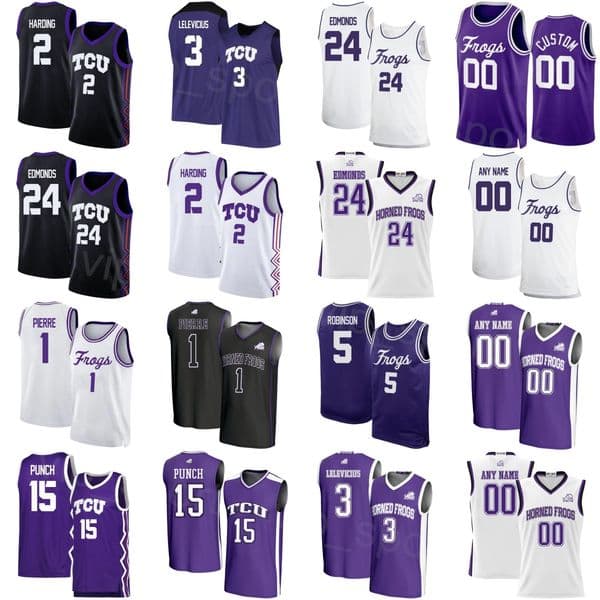 Print University Basketball 5 Micah Robinson Jersey TCU Horned Frogs College 2 Brock Harding David Punch Jayden Pierre Xavier Edmonds Jace Posey Womans Child Men