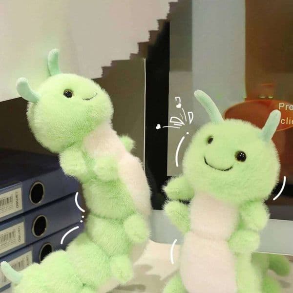 1pcs30cm cute green caterpillar plush toy cartoon big bug funny doll kids pillow birthday gift C260130