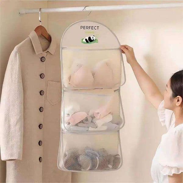 Large Capacity Net, Dormitory Wardrobe, Socks Underwear Hanging Bag, layer Breathable Mesh Pocket Door Storage Bags 26W0130