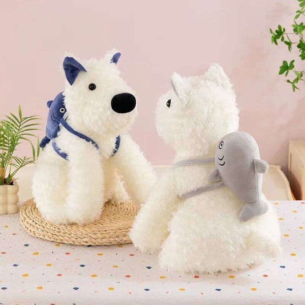 Puppy plush toy back shark West Highlands kids gift ragdoll machine redemption doll pillow C260130