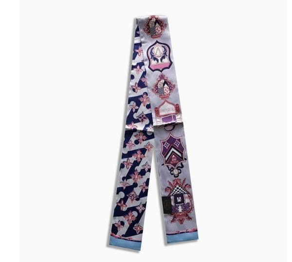 120X8cm Personality Retro Design Printing Women Scarf Silk Scarf Fashion Hair Scarf Headband Skinny BagSmall Tassel Hair Accessories Bundled Ribbons