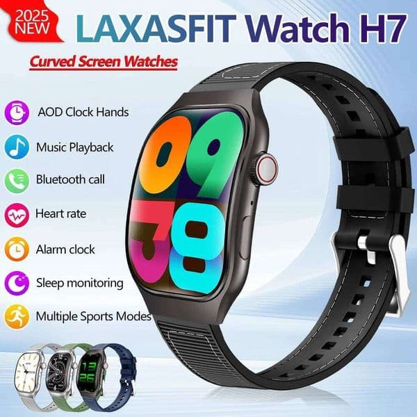 LAXASFIT New Slim Smart Watch Men's 2.01-inch AMOLED Curved Display Talk Sports Fitness Tracking Smartwatch Women's Z260129