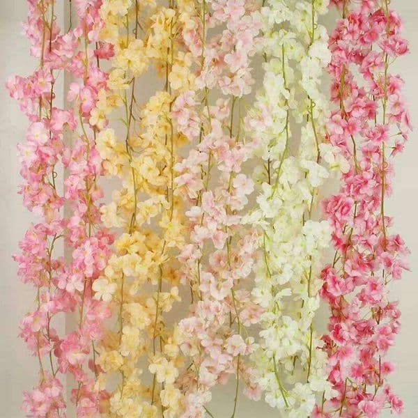 180CM 135 Heads Artificial Cherry Blossom Flower Vine Hanging Flowers Garland for Wedding Party Home Japanese Kawaii Decor W260130