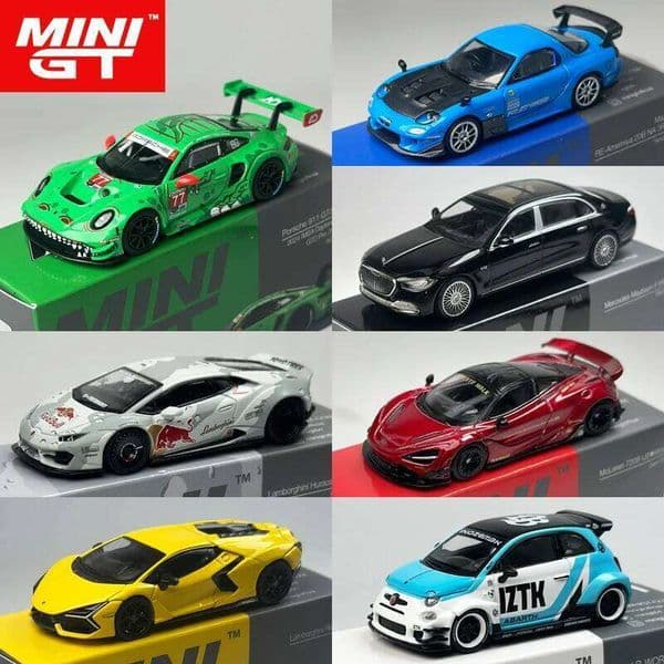 MINIGT 1:64 Porsche McLaren Lamborghini BMW Abarth Alloy Car Model 977 889 1046 996 870 886 985 789 740 967 1053 1081 1055 1054 Y260130