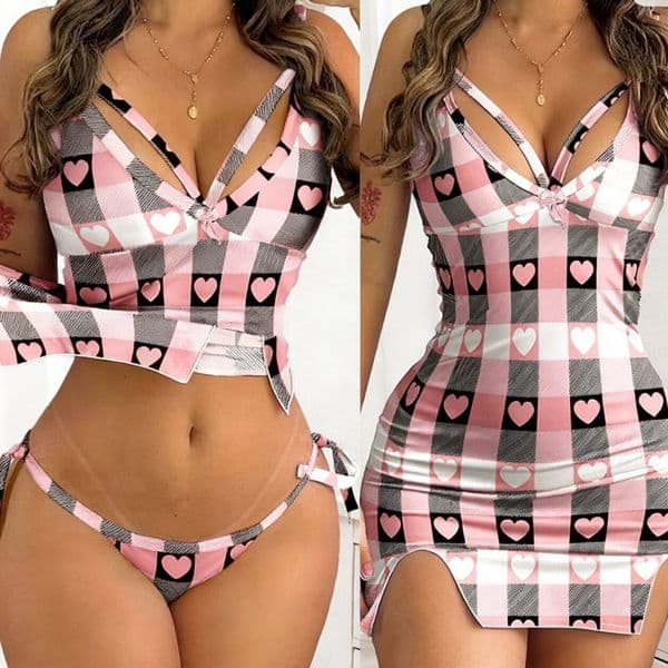 Luxury Brand Designer Clothes 2025 European And American Women's Fashion New Sexy Hot Girl Strap Backless See-Through Lingerie Home Sleep Dress For Women