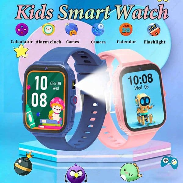 Kids Smartwatch Video Recording Music Player Educational Games Calculator Alarm Clock LED Flashlig Smart Watch For Boys Girls Z260129