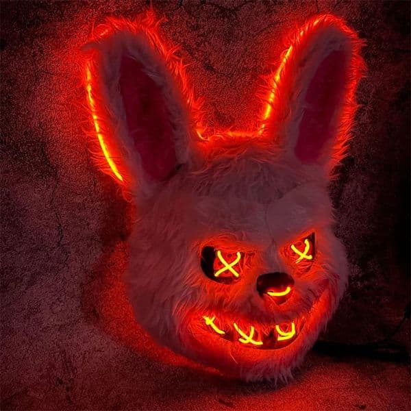 Bunny Mask Masquerade LED Rabbit Bear Mask Glowing Halloween PartyMask For Carnival Cosplay Props Party without batteries 260128