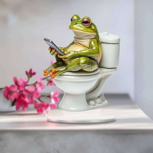 Xmas Frog Statue Figurine Creative Desk Figure Cabinet Gift Table Ornament Animal Acrylic Sign for Festival Holiday Christmas 26H0131