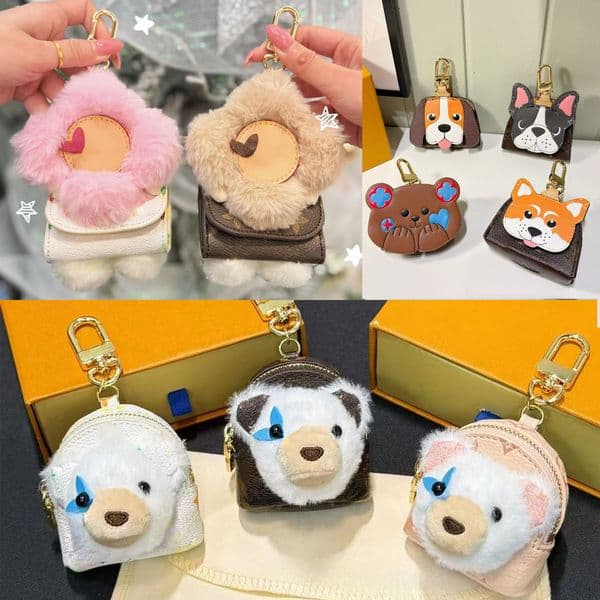 Cute Cat Pouch Earphone Case Bag Charm Acorn Pouch Designer Luxury Cute bear Case luxury designer bag charm designer purse wallet cardholder