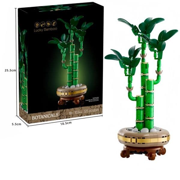 Building block flowers, golden chrysanthemums, auspicious bamboo, proud plum blossoms, Valentine's Day 10344 flower bouquet assembly toy