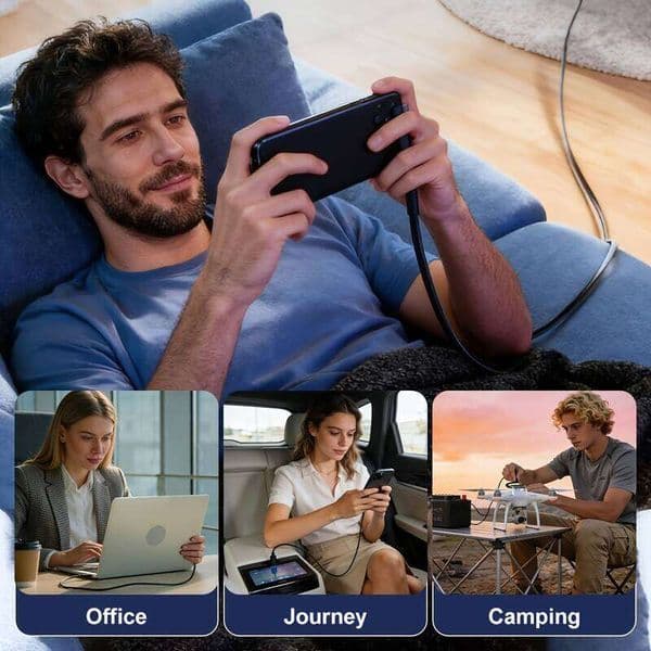 New 240W Foldable Bracket Elbow Braided Charging For Apple 17 Huawei Tablet Mobile Game Data Cable Kuhangxin