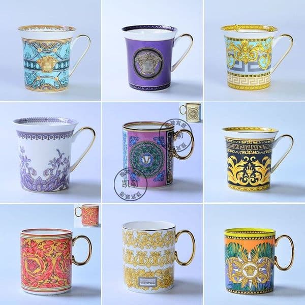 European-style Ceramic Cup Tea Cup Water Cup Tea V Family Bone China Mug Milk Cup Coffee Cup Couple Cup