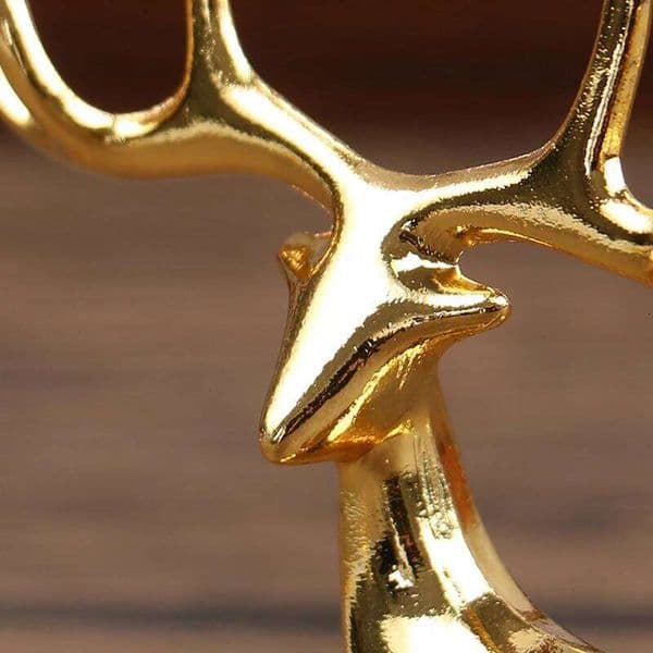 1pc Elk Deer Statue Nordic Christmas Reindeer Art Figurine Vintage Golden Iron Handicraft Home Ornament Table Decoration Gift 26H0131