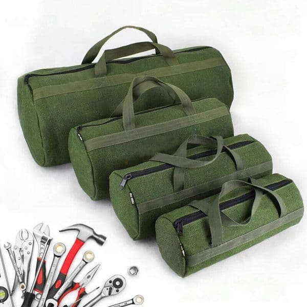 Thick Canvas Pouch Portable Toolkit Multi-functional Organizer Instrument Hardware Wrench Tableware Handbag 26L0131