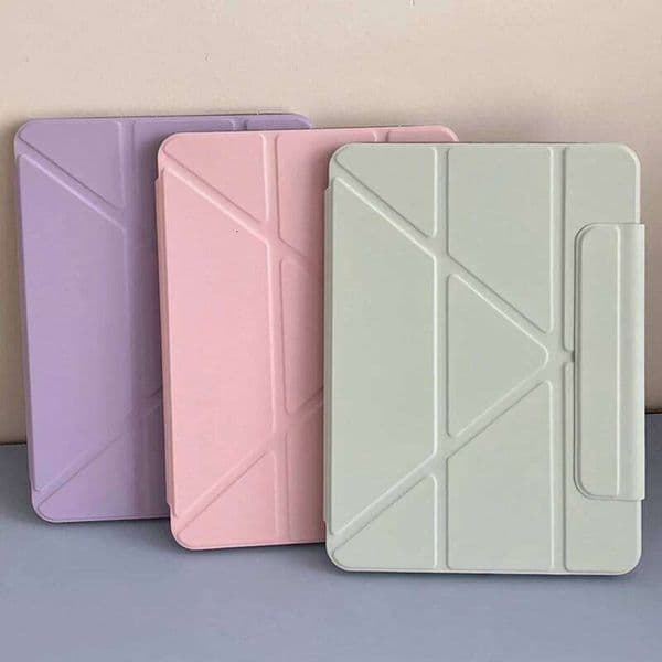 For iPad Case Air Pro 4 5 6 7 8 9 10 Generation 2024 10.9 10.2 11 12.9 13 inch Leather Stand Clear Transparent Hard Tablet Cover H260131 thumbnail 2