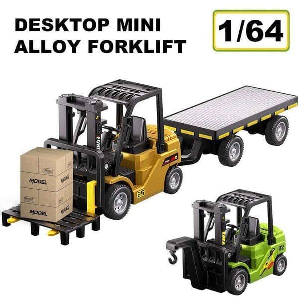 1/64 Desktop Mini Alloy 2.4G Remote Rc Forklift Crane 2in1 Tow Plate Engineering Machine Support APP Control Y260131