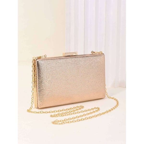 Good Hand Touch Metalic Creasing Clutch Purses Bride and Bridesmaid Handbag Elegant Evening Bag for Women Club Party